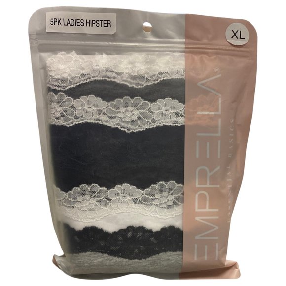 Emprella Essential Basics women's Soft- 5 Pack Ladies Hipster-XL - Picture 1 of 4